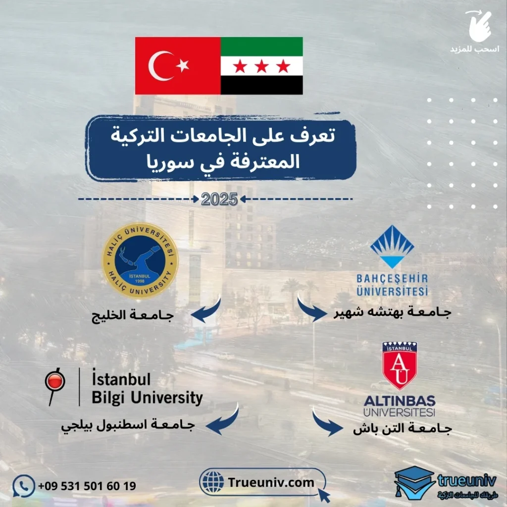الجامعات التركية المعترفة في سوريا